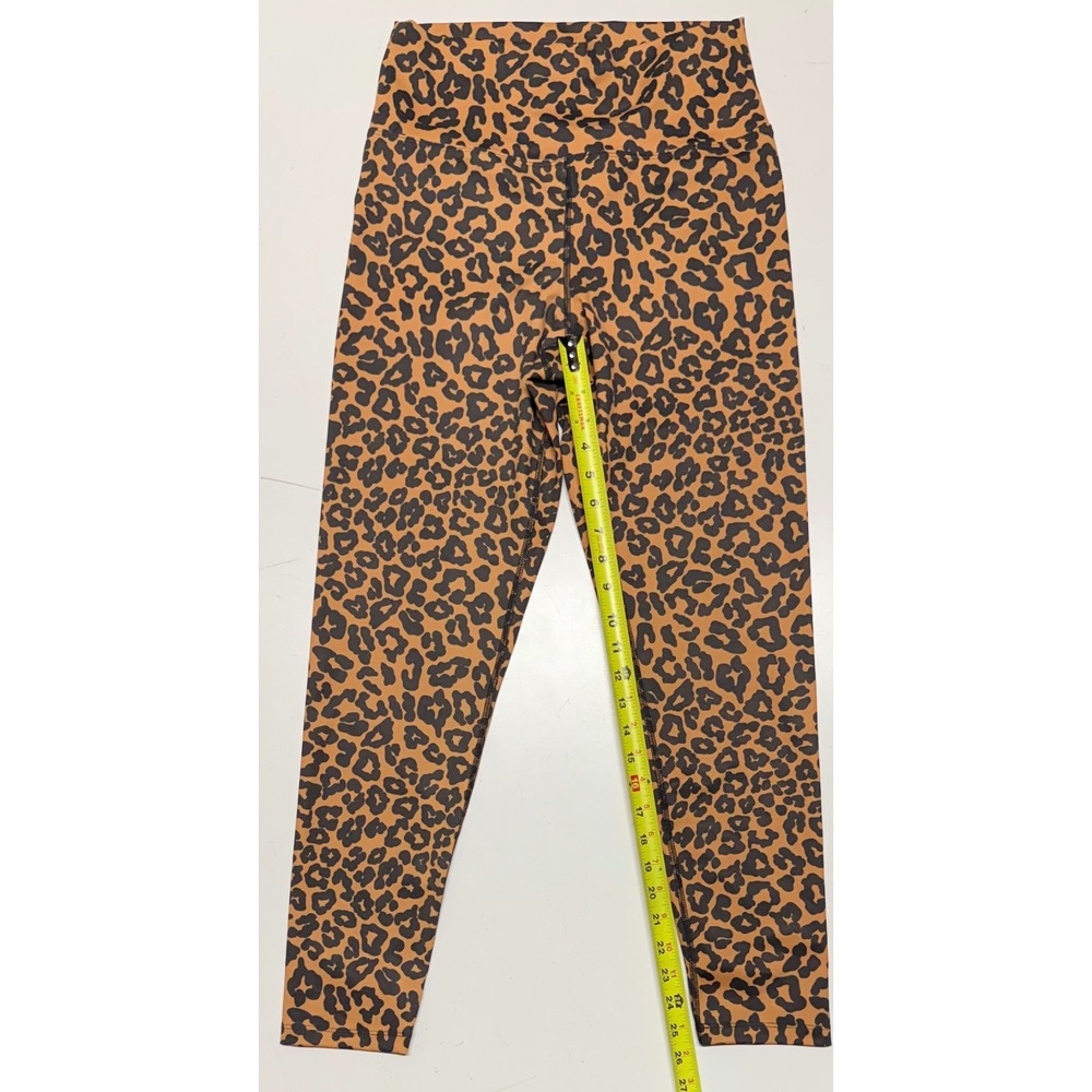 Beach Riot Sport Leopard Print High Waisted Leggings Tan Black Women XL Athletic